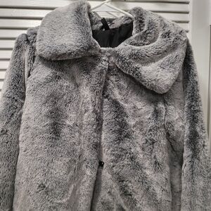 Gray Faux Fur Women's Coat